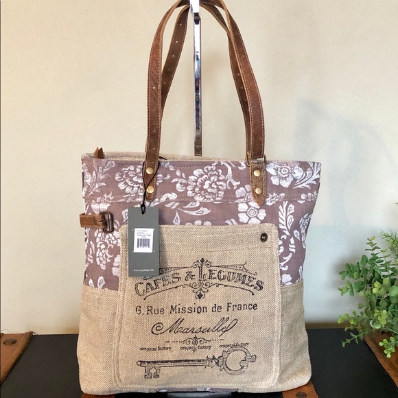 Handbags - Myra bag Old Key Linen Tote  purse NWT